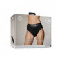 Slip con vibrazione mutanda Vibrating Strap-on Thong Removable Straps Black