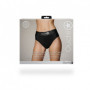 Slip con vibrazione mutanda Vibrating Strap-on Thong Removable Straps Black