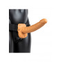 Vibratore cavo indossabile dildo vibrante anale vaginale realistico Vibrating Hollow Strap-on with Balls - 9'' / 23 cm - Tan