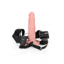 Vibratore realistico vaginale cavo dildo vibrante anale indossabile Vibrating Hollow Strap-on No Balls - 8'' / 20,5 cm - Flesh