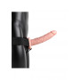 Vibratore realistico vaginale cavo dildo vibrante anale indossabile Vibrating Hollow Strap-on No Balls - 8'' / 20,5 cm - Flesh