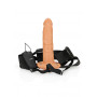 Vibratore cavo indossabile Vibrating Hollow Strap-on No Balls - 8'' / 20,5 cm - Tan