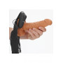 Vibratore vaginale cavo dildo realistico vibrante anale indossabile Vibrating Hollow Strap-on with Balls - 7'' / 18 cm - Tan