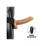 Vibratore vaginale cavo dildo realistico vibrante anale indossabile Vibrating Hollow Strap-on with Balls - 7'' / 18 cm - Tan