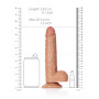 Fallo vaginale anale XXL con ventosa e testicoli straight dildo 8" tan