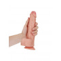 Fallo realistico anale vaginale XXL con ventosa e testicoli straight dildo 9" rosa