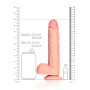 Fallo realistico anale vaginale XXL con ventosa e testicoli straight dildo 9" rosa