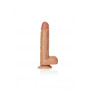 Fallo grande vaginale anale realistico con ventosa e testicoli straight dildo 9" tan