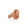 Fallo grande vaginale anale realistico con ventosa e testicoli straight dildo 9" tan