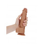 Fallo grande vaginale anale realistico con ventosa e testicoli straight dildo 9" tan