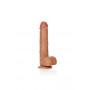 Fallo grande vaginale anale realistico con ventosa e testicoli straight dildo 9" tan