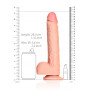 Fallo XXL realistico grande con ventosa e testicoli vaginale anale Straight dildo 10" rosa