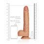 Fallo XXL vaginale anale realistico con ventosa testicoli straight dildo 10" tan