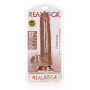 Fallo XXL vaginale anale realistico con ventosa testicoli straight dildo 10" tan