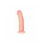 Fallo grosso realistico piccolo con ventosa anale vaginale curved dildo 15.5 cm rosa