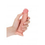 Fallo grosso realistico piccolo con ventosa anale vaginale curved dildo 15.5 cm rosa