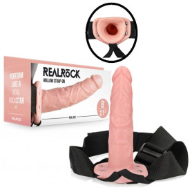 fallo realistico vaginale indossabile dildo cavo anale Hollow Strap-on without Balls - 8'' / 20,5 cm - Flesh