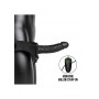 Vibratore vaginale cavo dildo anale vibrante realistico indossabile Vibrating Hollow Strap-on No Balls - 6'' / 15,5 cm - Black