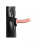 Vibratore cavo indossabile dildo realistico vibrante vaginale anale Vibrating Hollow Strap-on No Balls - 6'' / 15,5 cm - Flesh