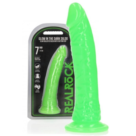 Dildo vaginale anale con ventosa realistico Slim Dildo Suction Cup glow in the dark