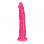 Dildo grande con ventosa anale vaginale realistico Slim Dildo Suction Cup glow in the dark pink