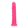 Dildo grande con ventosa anale vaginale realistico Slim Dildo Suction Cup glow in the dark pink