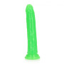 Dildo vaginale anale con ventosa Slim Dildo Suction Cup Neon Green