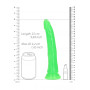 Dildo vaginale anale con ventosa Slim Dildo Suction Cup Neon Green