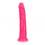 Dildo realistico vaginale anale fallo con ventosa Slim Dildo Suction Cup Neon Pink