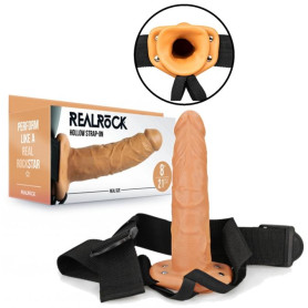 fallo vaginale cavo dildo realistico anale indossabile Hollow Strap-on without Balls - 8'' / 20,5 cm - Tan