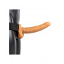 Fallo vaginale cavo indossabile dildo realistico anale Hollow Strap-on with Balls - 9'' / 23 cm - Tan