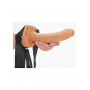 Fallo vaginale cavo indossabile dildo realistico anale Hollow Strap-on with Balls - 9'' / 23 cm - Tan