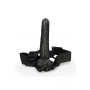 Fallo cavo realistico indossabile dildo vaginale anale Hollow Strap-on with Balls - 9'' / 23 cm - Black