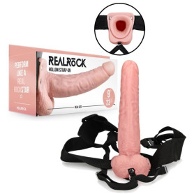 Fallo realistico vaginale cavo dildo anale indossabile Hollow Strap-on with Balls - 9'' / 23 cm - Flesh