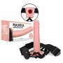 Vibratore realistico vaginale cavo dildo vibrante anale indossabile Vibrating Hollow Strap-on No Balls - 10'' / 24,5 cm - Flesh