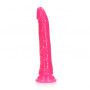 Dildo realistico  vaginale anale con ventosa Slim Dildo Suction Cup GitD 22,5 cm Neon Pink