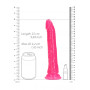 Dildo realistico  vaginale anale con ventosa Slim Dildo Suction Cup GitD 22,5 cm Neon Pink