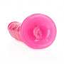 Dildo realistico  vaginale anale con ventosa Slim Dildo Suction Cup GitD 22,5 cm Neon Pink