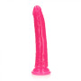 Dildo realistico  vaginale anale con ventosa Slim Dildo Suction Cup GitD 22,5 cm Neon Pink