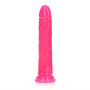 Dildo realistico  vaginale anale con ventosa Slim Dildo Suction Cup GitD 22,5 cm Neon Pink