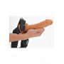 Vibratore realistico cavo dildo vibrante anale vaginale indossabile Vibrating Hollow Strap-on No Balls - 10'' / 24,5 cm - Tan