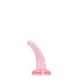 Dildo liscio non realistico piccolo fallo rosa anale vaginale con base a ventosa