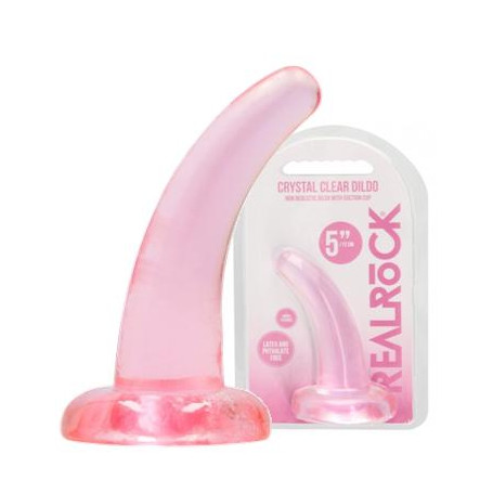 Dildo liscio non realistico piccolo fallo rosa anale vaginale con base a ventosa