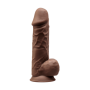 Dildo grosso vaginale anale con ventosa in silicone realistico Model 1 21.5 cm brown