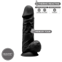 Dildo grosso vaginale anale in silicone realistico Model 1 21.5 cm black