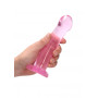 Dildo piccolo anale vaginale con ventosa Non Realistic Dildo Suction Cup Rosa 17 cm