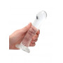 Dildo vaginale anale con ventosa Non Realistic Dildo Suction Cup Transparent 17 cm