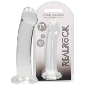 Dildo vaginale anale con ventosa Non Realistic Dildo Suction Cup Transparent 17 cm