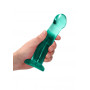 Dildo vaginale anale con ventosa Non Realistic Dildo Suction Cup Turquise17 cm