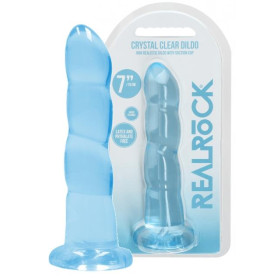 Dildo morbido liscio vaginale anale pene non realistico a sfere con ventosa blu
